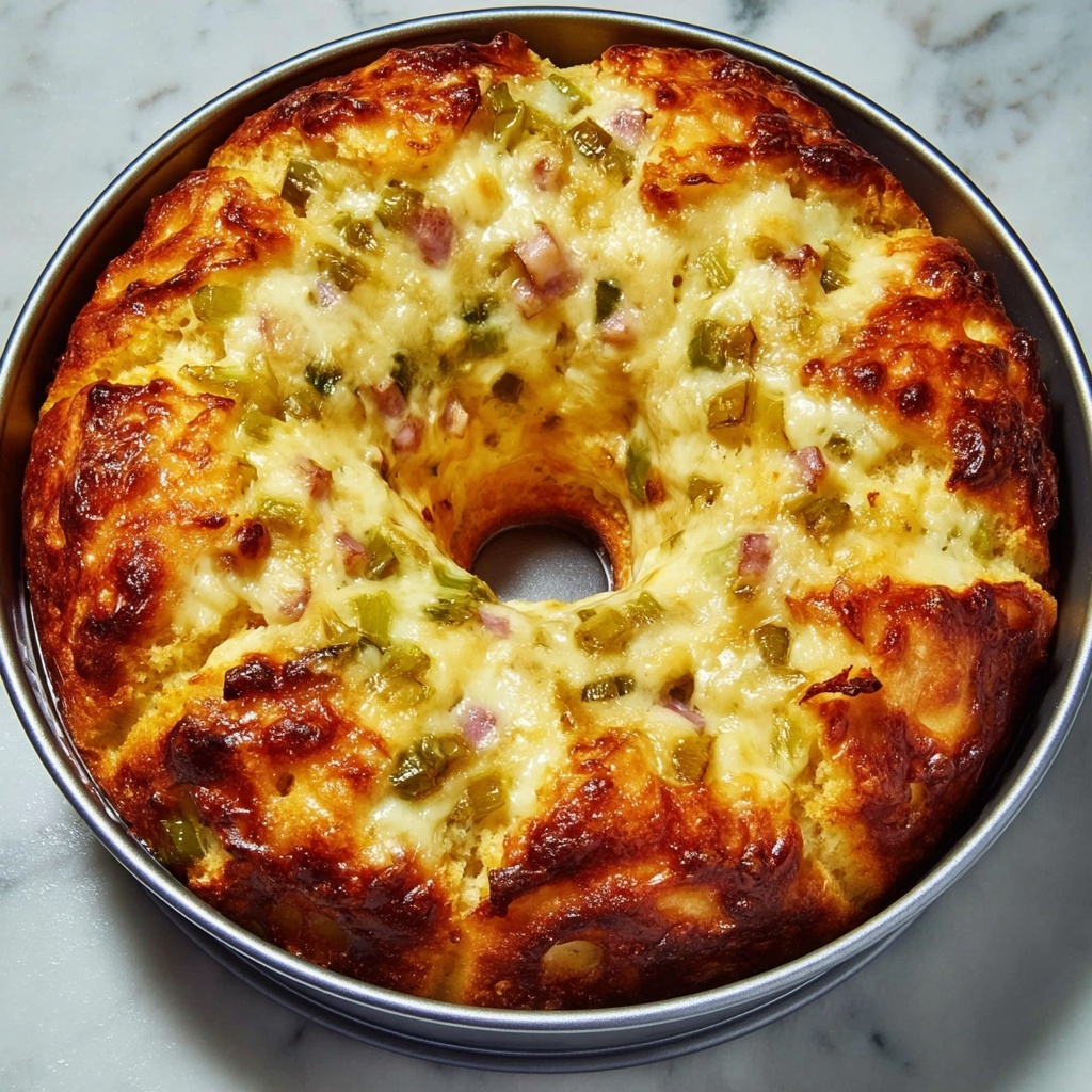 Savory Breakfast Bundt Cake with Ham, Spinach, Hash Browns, and Cheese Recipe - Recipe Image