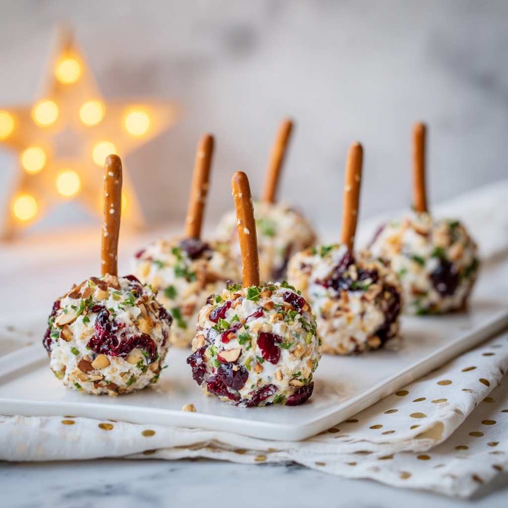 Mini Cheese Ball Bites with Cranberry-Pecan Coating Recipe - Recipe Image
