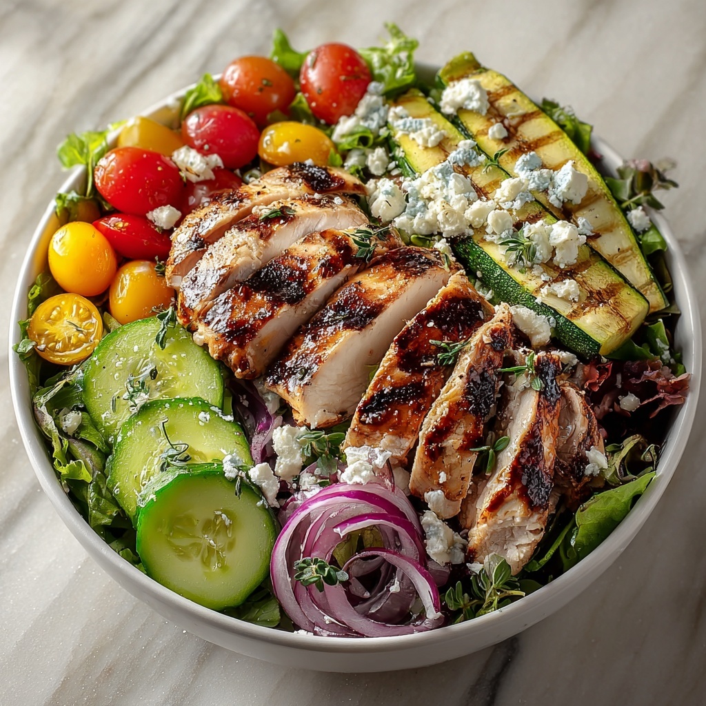 Zesty Grilled Chicken Salad with Crunchy Veggies Recipe - Recipe Image