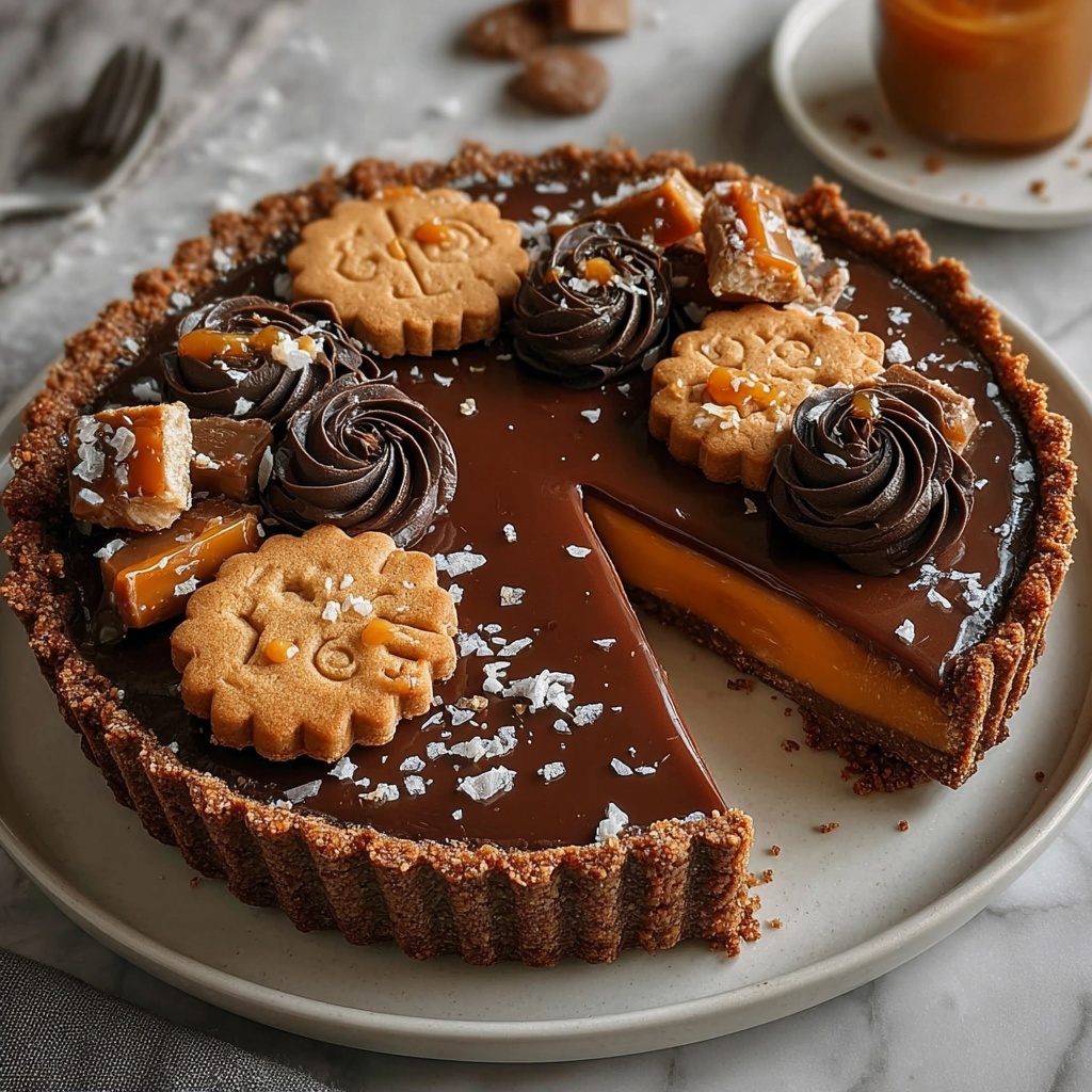 Vegan Caramel Tart with Gingerbread Crust Recipe - Recipe Image