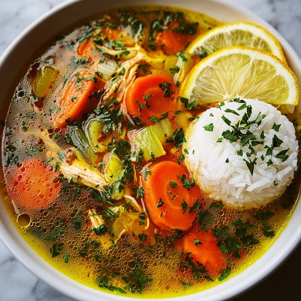 Lemon Ginger Turmeric Chicken and Rice Soup Recipe - Recipe Image