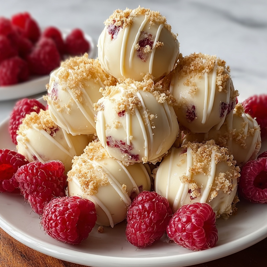 White Chocolate Raspberry Cheesecake Balls Recipe - Recipe Image