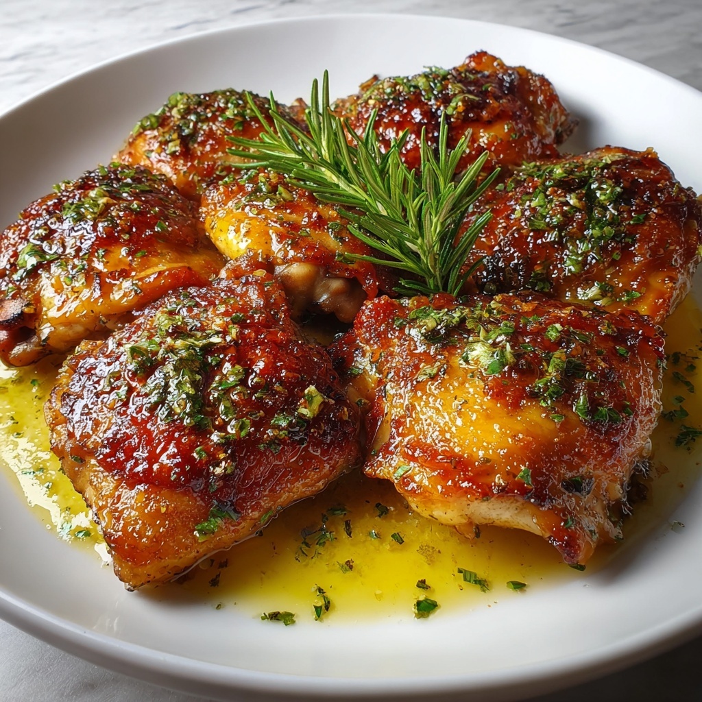 Oven-Baked Crispy Chicken Thighs with Lemon and Herbs Recipe - Recipe Image