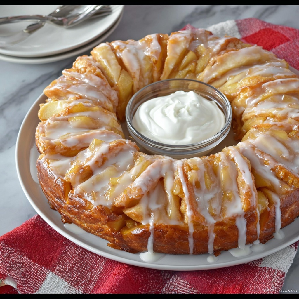 Caramel Apple Cream Cheese Crescent Ring Recipe - Recipe Image