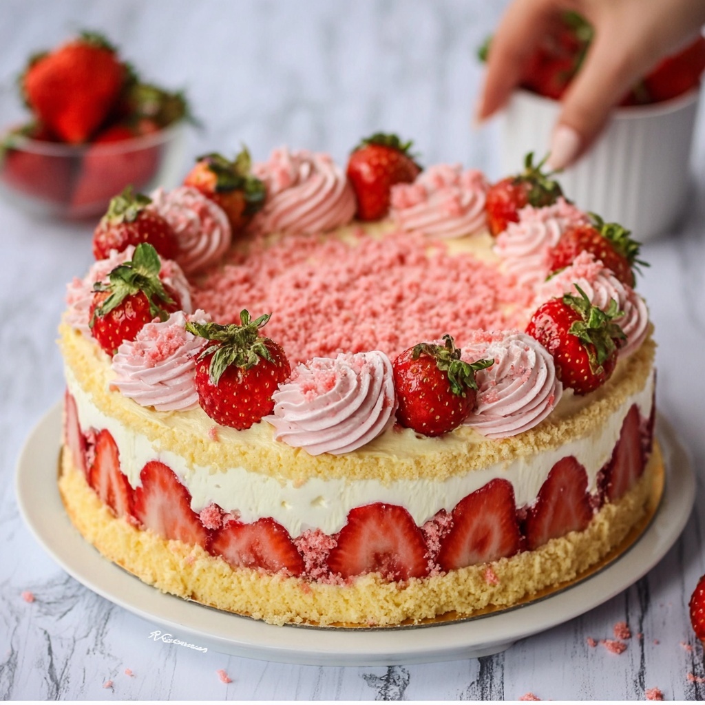 Strawberry Shortcake Cheesecake Recipe - Recipe Image
