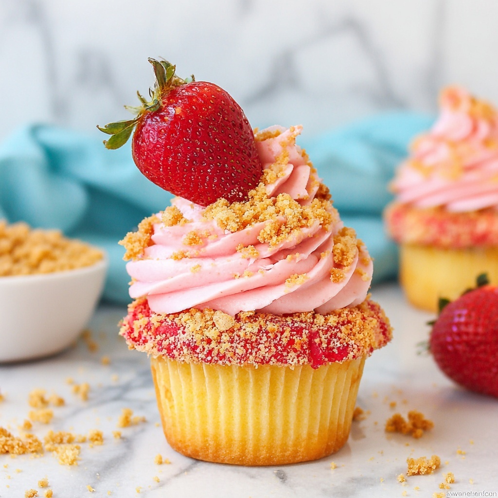 Strawberry Crunch Cupcakes Recipe - Recipe Image