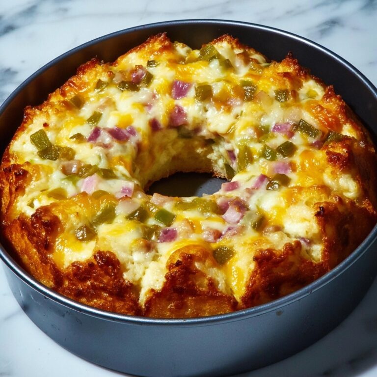 Savory Breakfast Bundt Cake with Ham, Spinach, Hash Browns, and Cheese Recipe