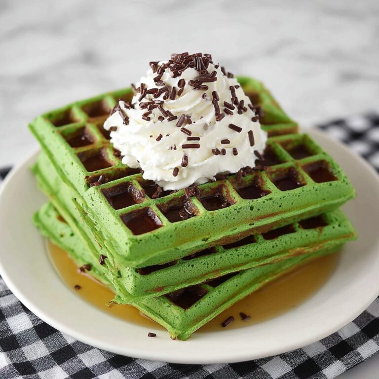 Mint Chocolate Chip Waffles Recipe