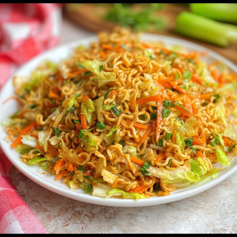 Toasted Ramen Noodle Salad with Napa Cabbage, Carrots, and Sesame-Ginger Dressing Recipe