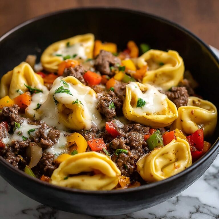 Philly Cheesesteak Tortellini Pasta Recipe