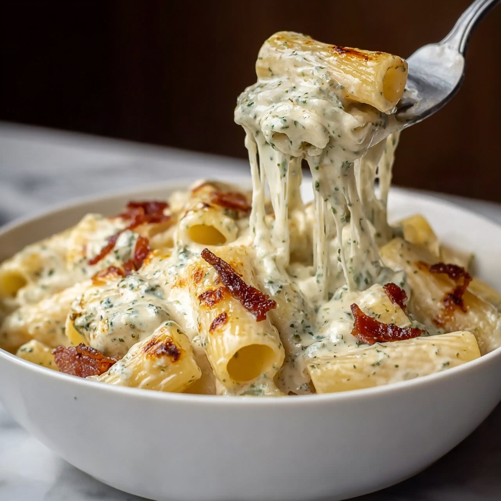 Indulgent Creamy Pesto Chicken Pasta Bake Recipe - Recipe Image