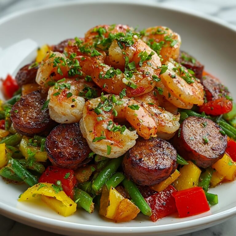 Flavorful Shrimp and Sausage Veggie Skillet in One Pan Recipe