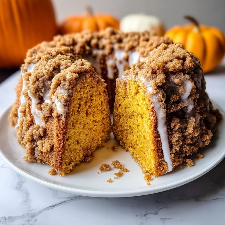 Pumpkin Coffee Cake with Streusel Topping and Glaze Recipe