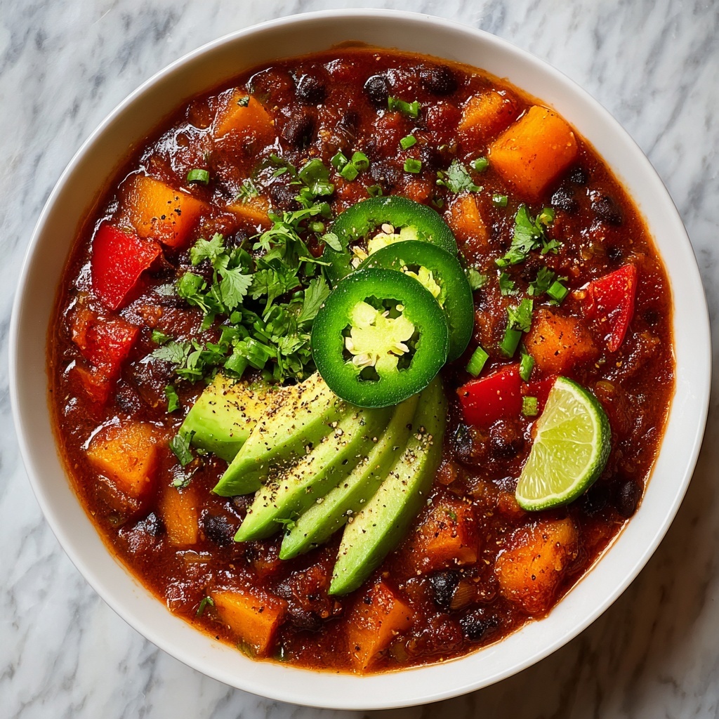 Spicy Smoky Pumpkin Chili with Black Beans and Roasted Peppers Recipe - Recipe Image