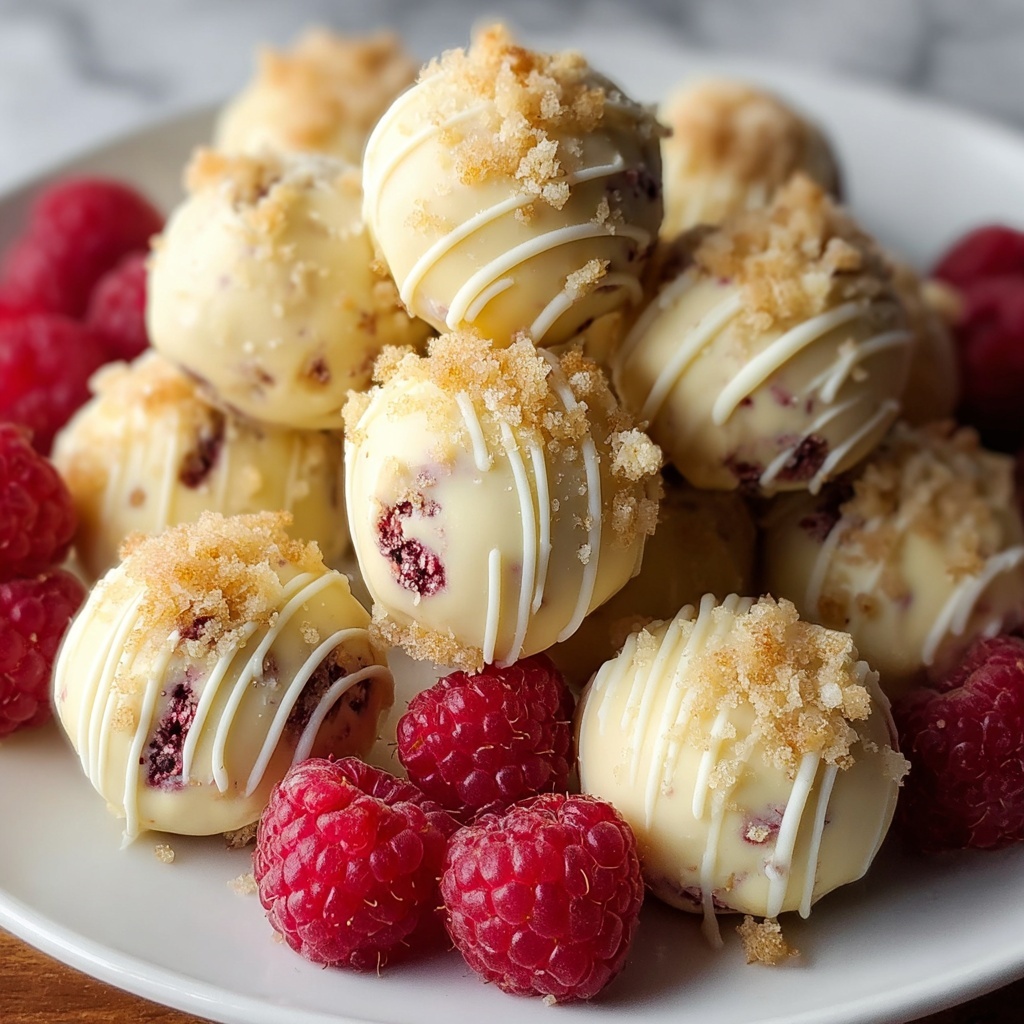 White Chocolate Raspberry Cheesecake Balls Recipe - Recipe Image