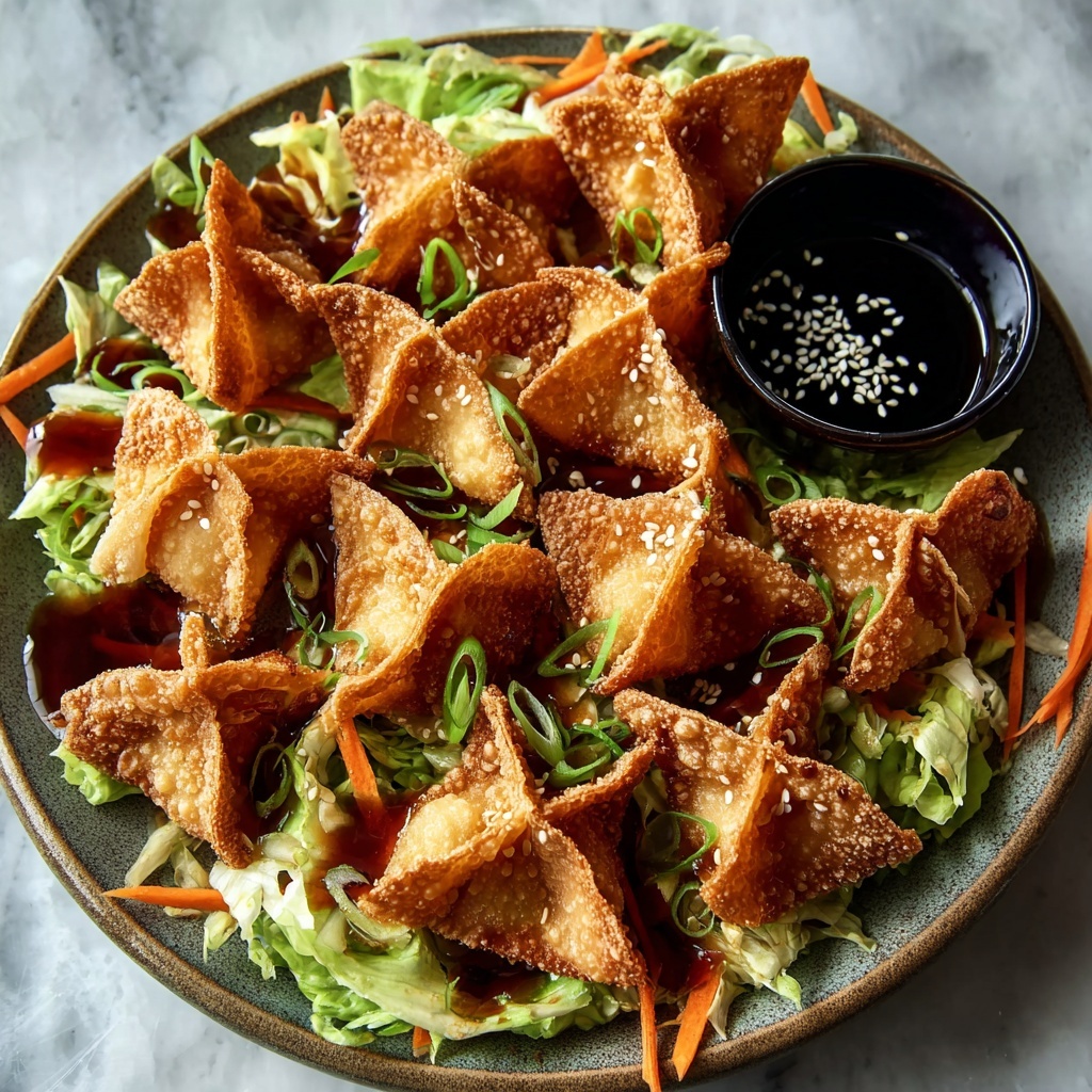 Crispy Chicken Wonton Tacos with Teriyaki Glaze Recipe - Recipe Image