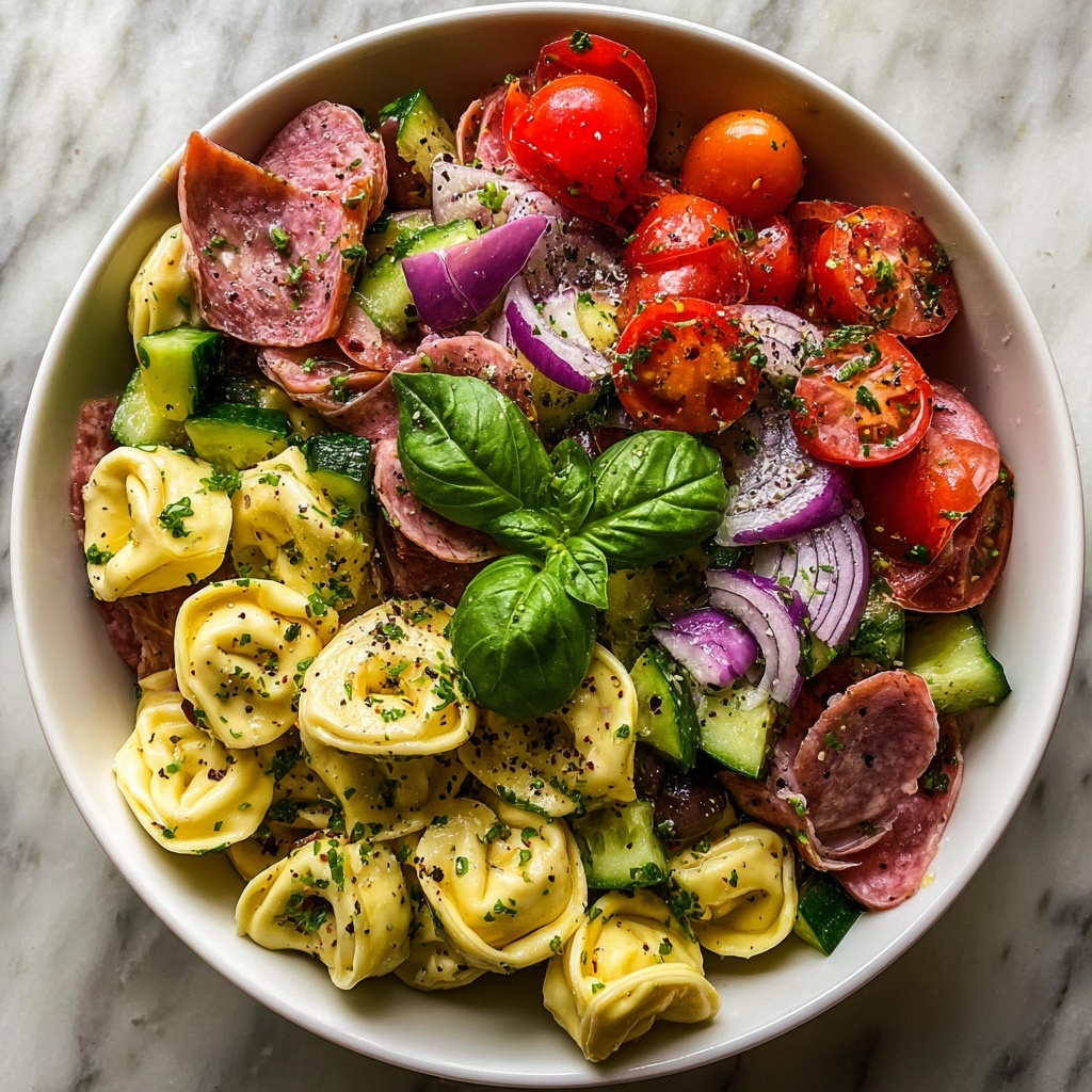 Italian Grinder Tortellini Salad Recipe - Recipe Image