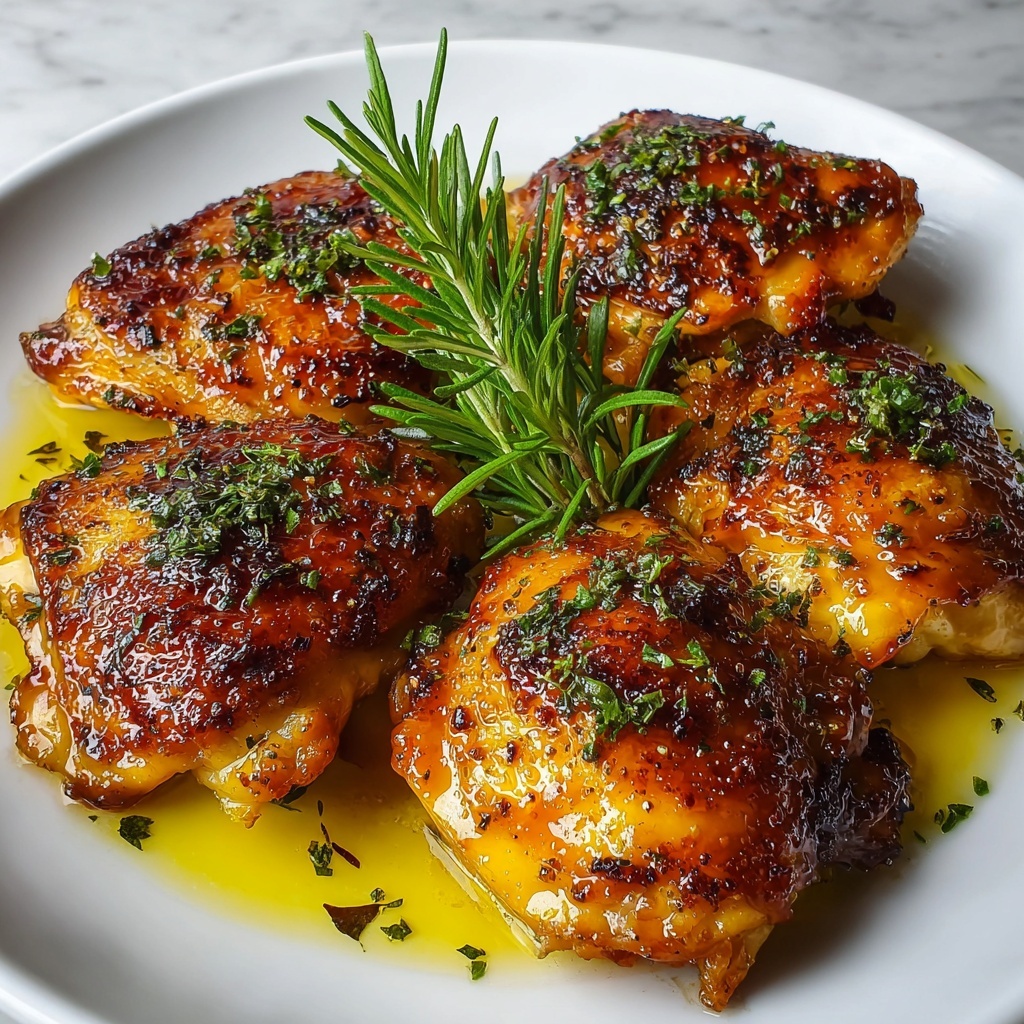 Oven-Baked Crispy Chicken Thighs with Lemon and Herbs Recipe - Recipe Image