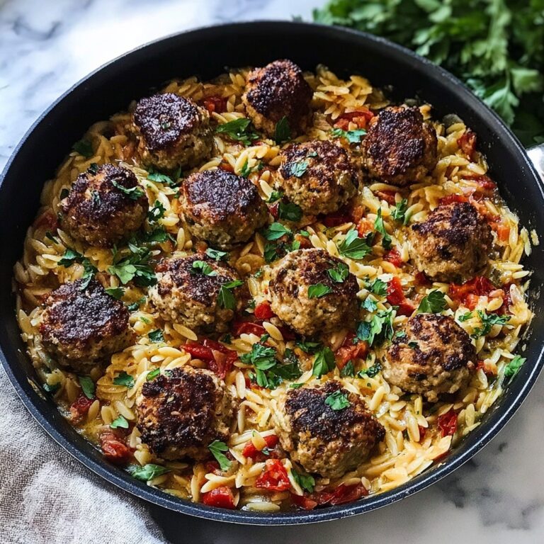 Greek Meatballs and Orzo Skillet Recipe