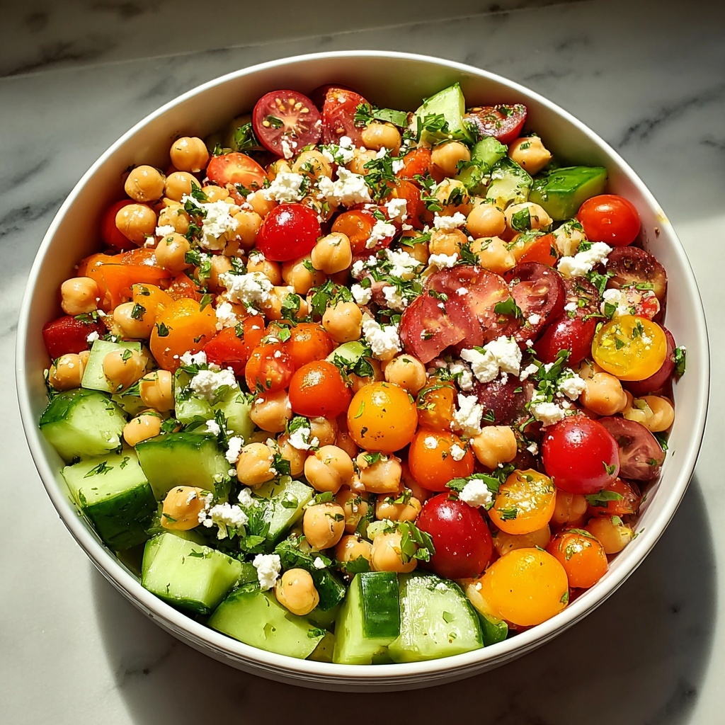 Mediterranean Chickpea Salad with Lemon Vinaigrette Recipe - Recipe Image