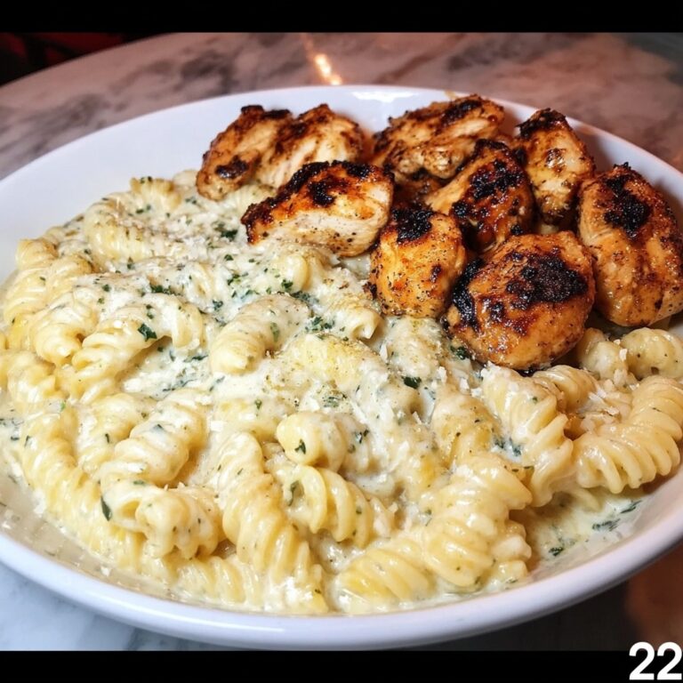 Creamy Garlic Butter Chicken and Rotini in Parmesan Sauce Recipe