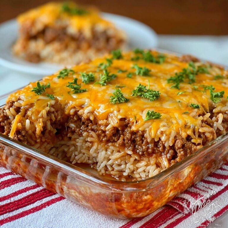French Onion Ground Beef Rice Casserole Recipe