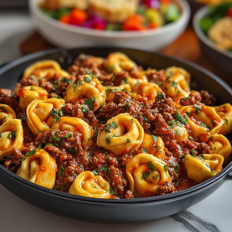 Cheesy Beef Enchilada Tortellini Skillet Recipe