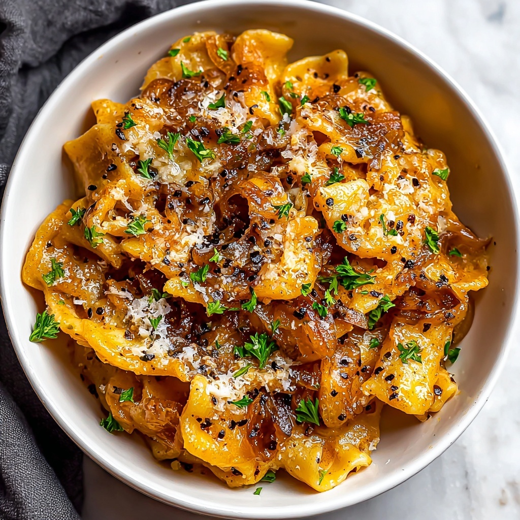 One Pot French Onion Pasta Recipe - Recipe Image