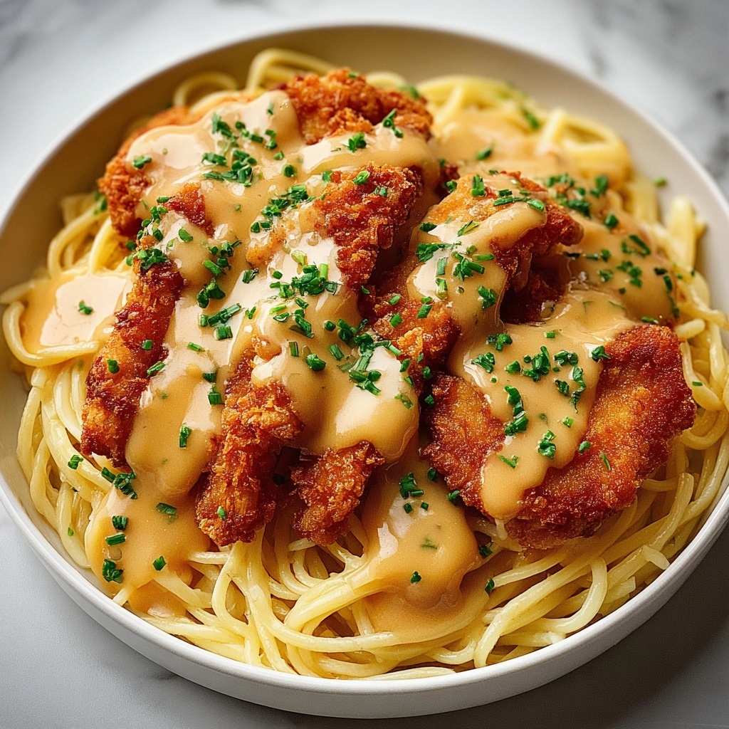 Crispy Chicken with Creamy Parmesan Pasta Recipe - Recipe Image
