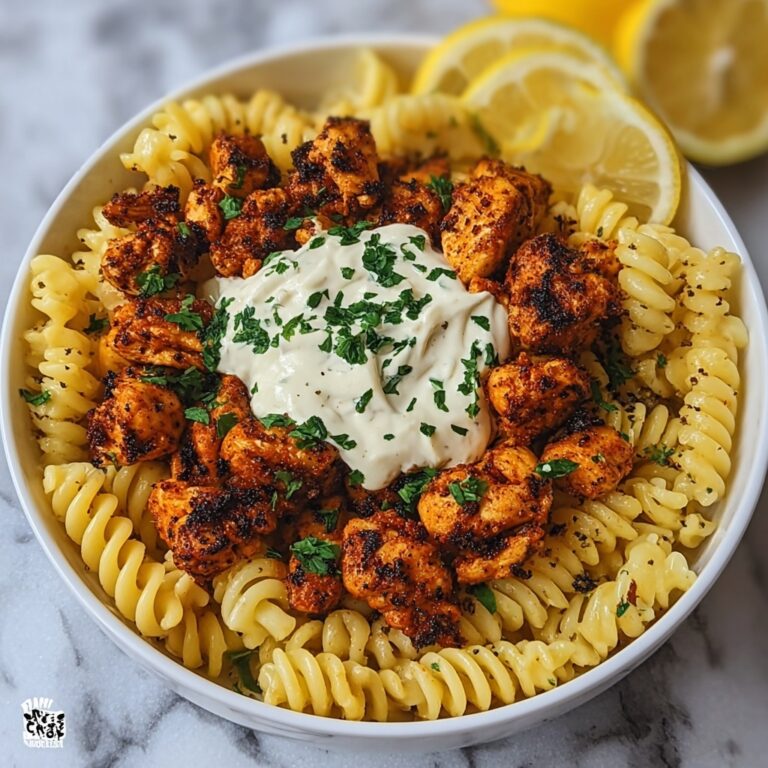 Indulgent Lemon Cajun Chicken Bites with Garlic Alfredo Twists Recipe