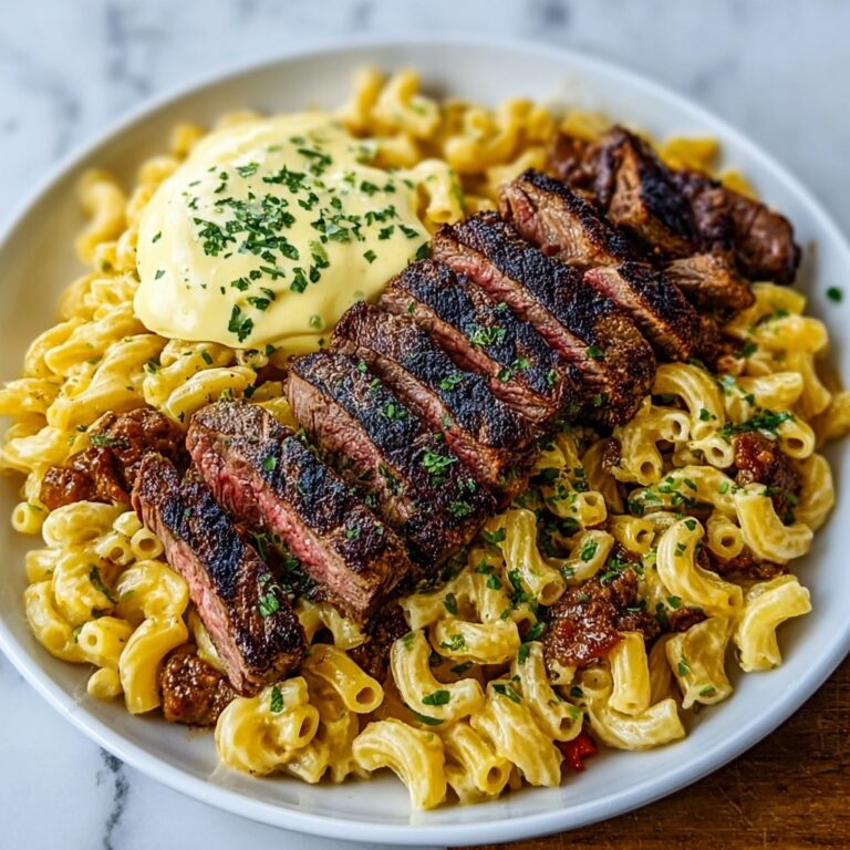 Indulgent Cheesy Cajun Garlic Butter Steak with Creamy Rigatoni Recipe
