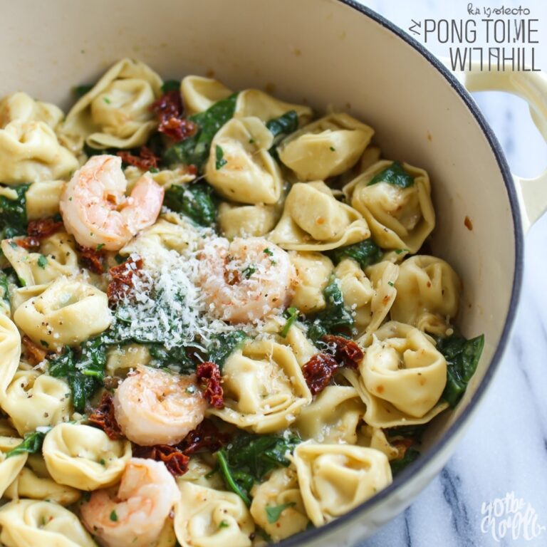 One Pot Garlic Shrimp Tortellini Recipe
