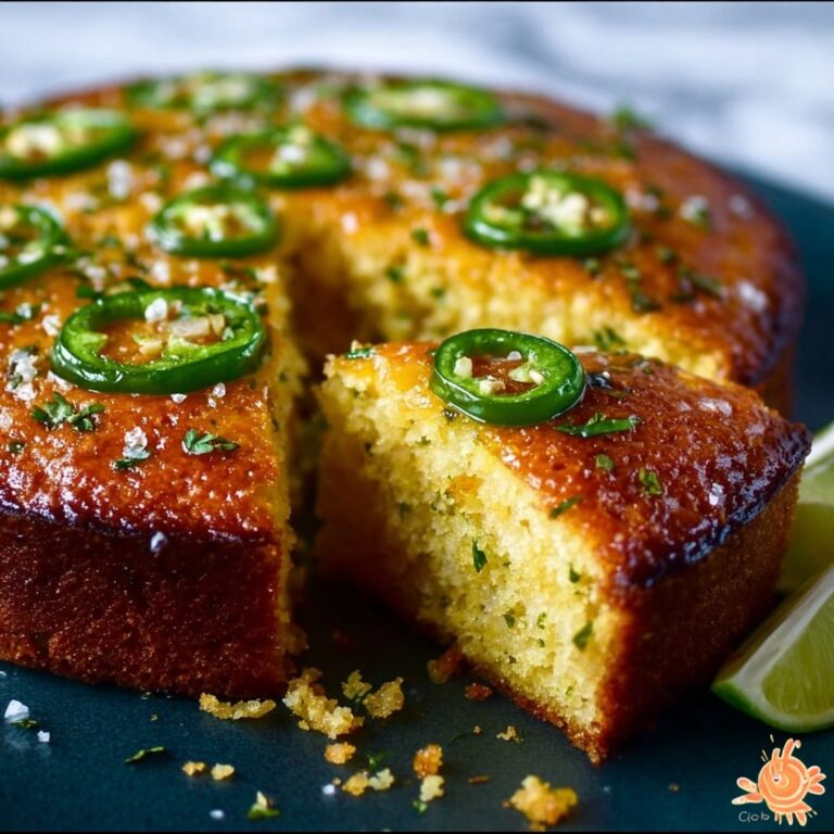 Spicy Sweet Jalapeño Cornbread with Zesty Lime Drizzle Recipe