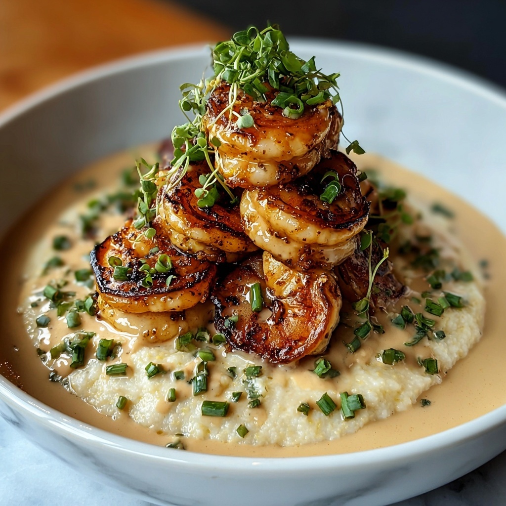 Crispy Shrimp & Grits with Crab Cream Sauce Recipe - Recipe Image
