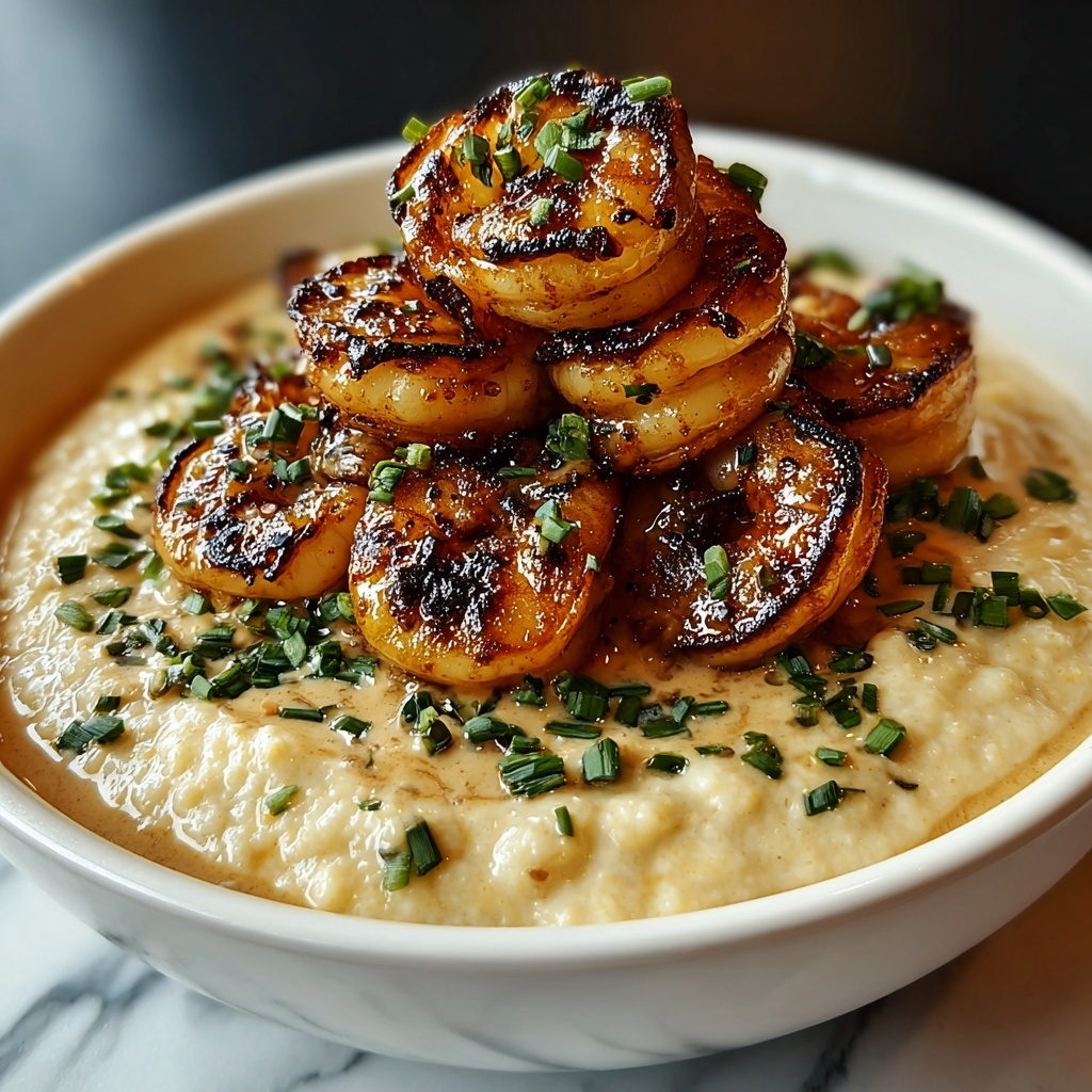 Crispy Shrimp & Grits with Crab Cream Sauce Recipe - Recipe Image