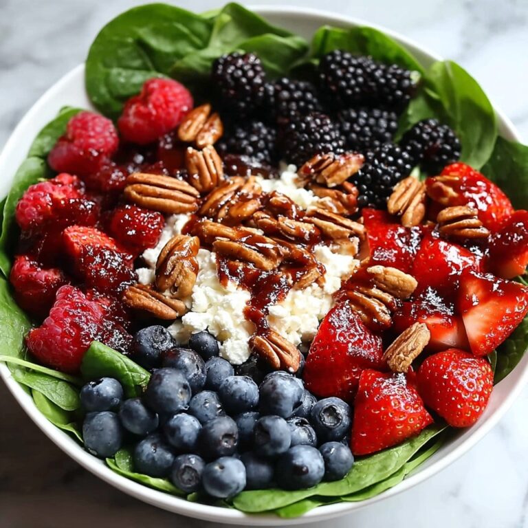 Berry Spinach Salad with Pecans, Feta, and Balsamic Glaze Recipe